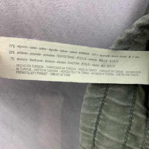 Zara Mens Pants Medium Green Moto Soft Denim Jogging Fit Tapered Outdoor Joggers - Picture 9 of 13